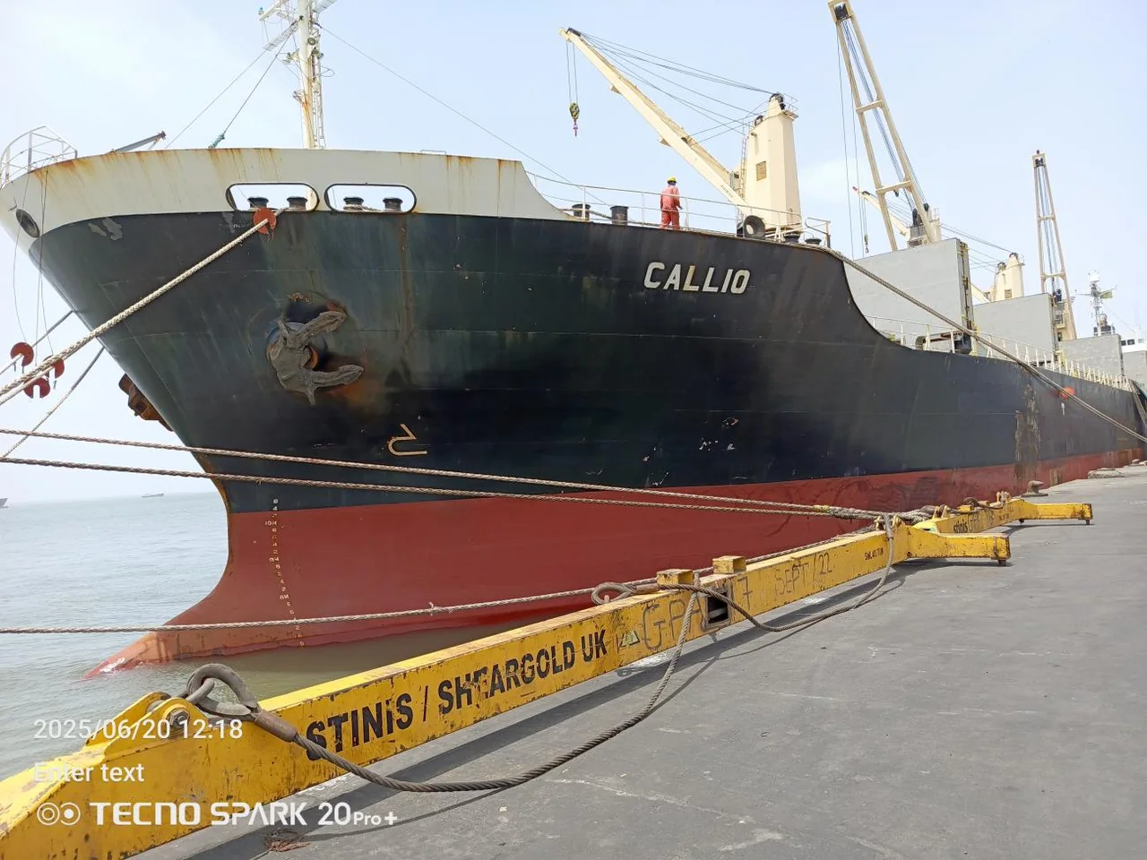 MV Callio alongside the quay in Banjul
